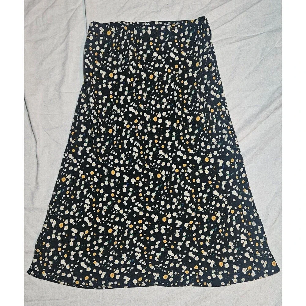 Rachel Zoe Womens Skirt Dark Daisy Floral Peasant Ditzy Size 8 Cottagecore